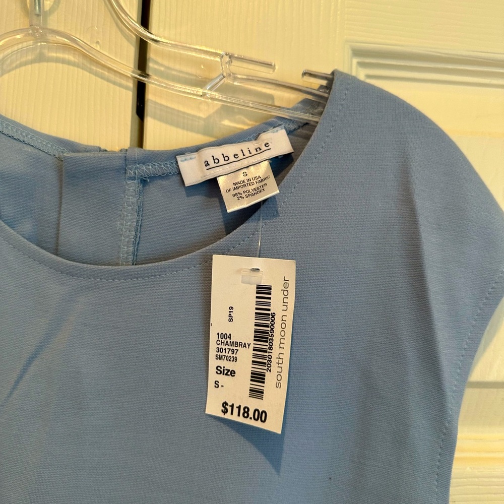 NEW Abbeline Light Blue Fitted Midi Dress - size S